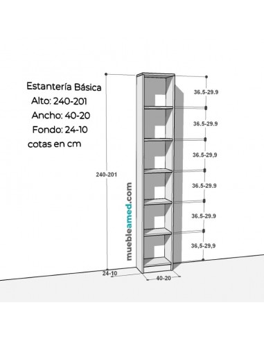 Estantería Básica 240x80x24