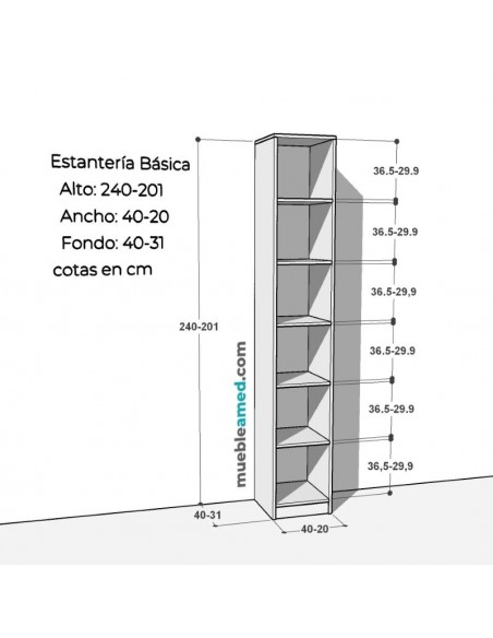 Estantería Básica 240x40x40