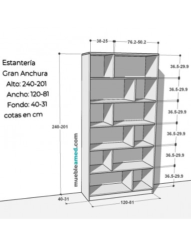 Estantería Gran Anchura. Alto 201-240...